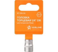 Головка торцевая шестигранная (10 мм; 1/4" DR; пластиковый подвес) Airline AT-S14-06
