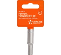 Головка торцевая шестигранная глубокая (6 мм; 1/4" DR; пластиковый подвес) Airline AT-S14-11