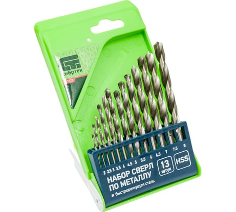 Набор сверл по металлу (2-8 мм; 13 шт.) СИБРТЕХ 723877