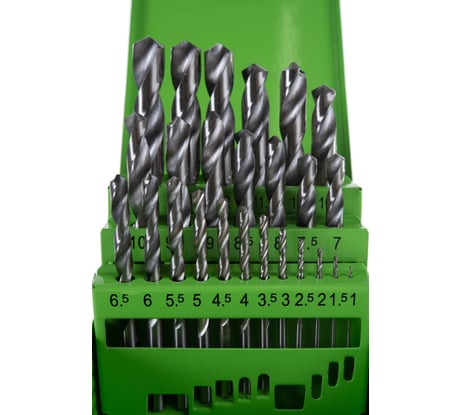 Набор сверл по металлу Сибртех, 25 предметов в металлической коробке, 1-13 мм HSS /72379