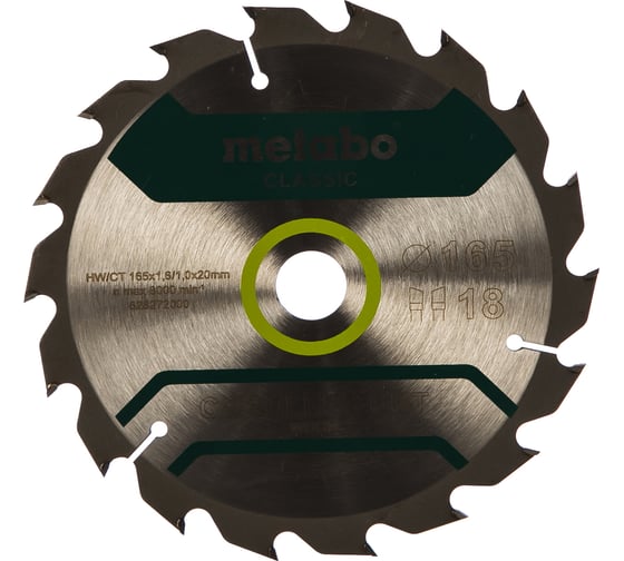 Диск пильный Precision Cut Classic (165x20 мм; 18Z; WZ 20) Metabo 628272000 1