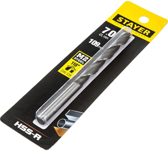 Сверло Professional по металлу HSS-R (7х69х109 мм; М2; DIN 338) Stayer 29602-7