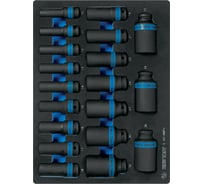 Набор ударных глубоких торцевых головок 1/2", шестигранные, 10-36 мм, ложемент, 19 шт. KING TONY 9-4419MPV