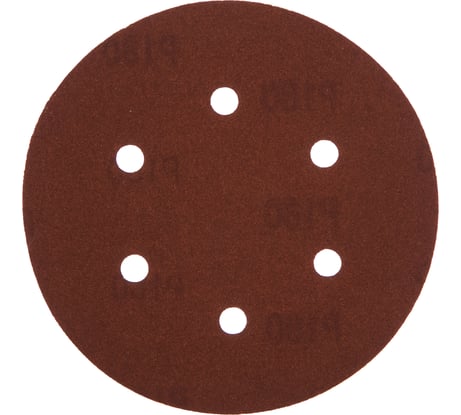 Лист шлифовальный (5 шт; 150 мм; 6 отверстий; Р180) для эксцентриковых шлифмашин REDVERG 6624197