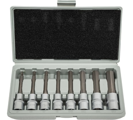 Набор головок с шестигранными вставками в кейсе (HEX5-17, 100 мм, 8 шт, 1/2" DR) Airline AT-BS-58