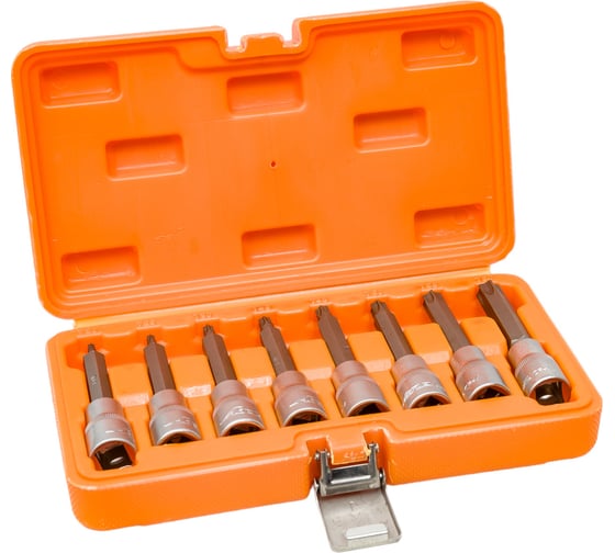 Набор головок со вставками TORX в кейсе (T20-T60, 100 мм, 8 шт, 1/2" DR) Airline AT-BS-32 1