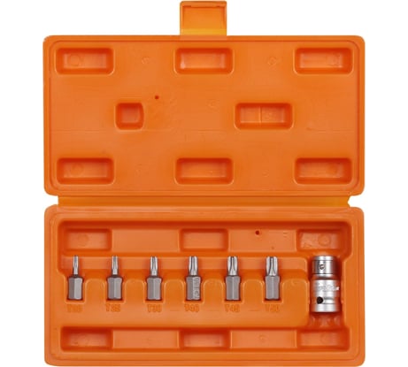 Набор бит вставок TORX (3/8", 30 мм, адаптер для бит 1/2" DR, 7 шт., в кейсе) Airline AT-B-20