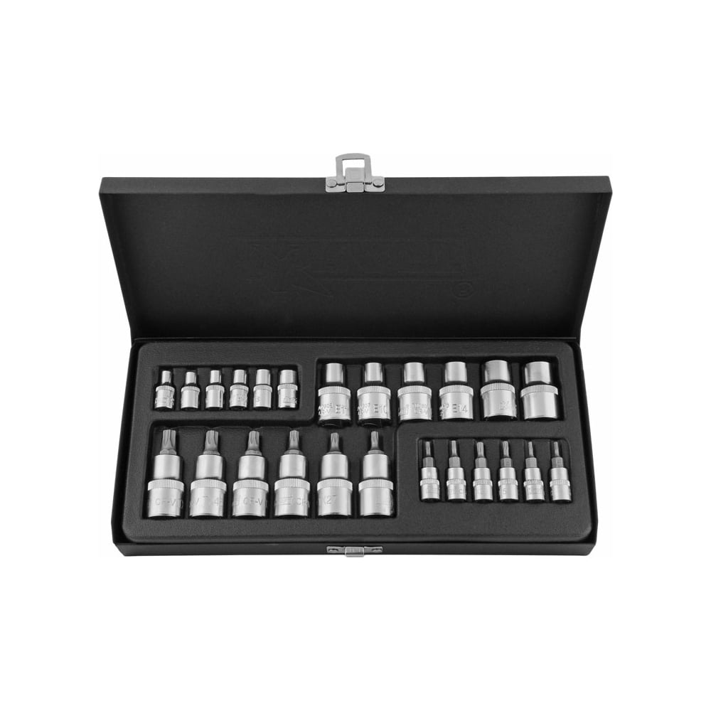 Набор торцевых головок и насадок (24 шт; 1/2"+1/4" Dr; E-star и Torx ...