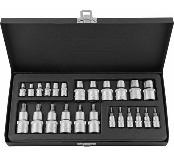 Набор торцевых головок и насадок (24 шт; 1/2"+1/4" Dr; E-star и Torx) KRAFT KT 700685 1