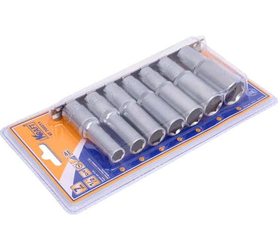 Набор головок торцевых удлиненных (7 шт; 1/2" Dr; 10-22 мм) KRAFT KT 700311