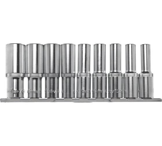 Набор головок торцевых удлиненных (9 шт; 1/2" Dr; 10-22 мм) KRAFT KT 700313