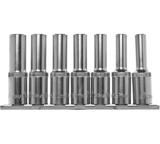 Набор головок торцевых удлиненных (7 шт; 1/2" Dr; 8-14 мм) KRAFT KT 700310
