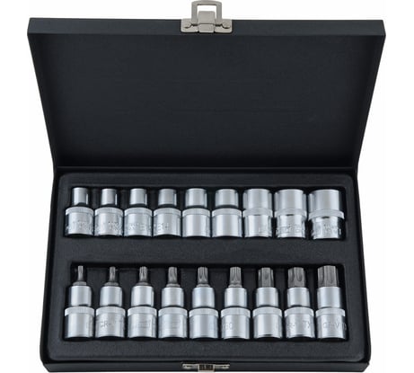 Набор торцевых головок и насадок (18 шт; 1/2" Dr; E-star и Torx) KRAFT KT 700686