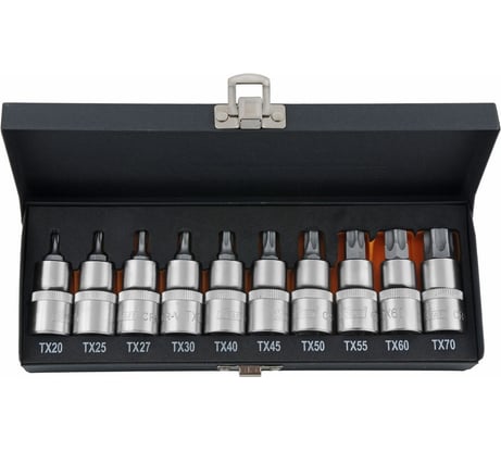 Набор насадок торцевых с вставками-битами TORX (10 шт; 1/2" DR; Т20-Т70) KRAFT KT 700688
