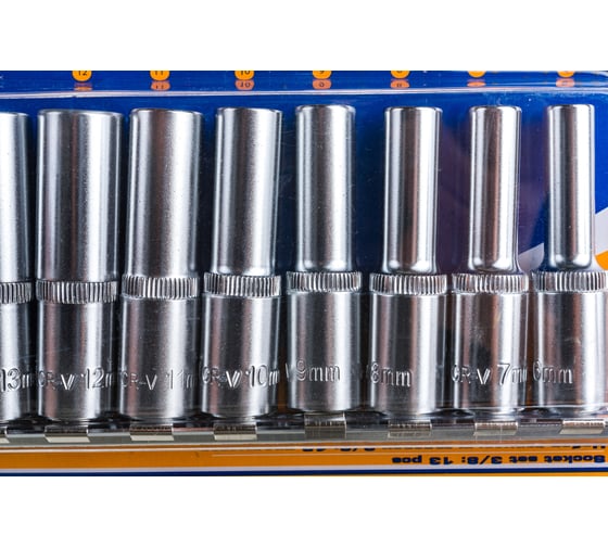 Набор головок торцевых удлиненных (13 шт; 3/8" Dr; 6-19 мм) KRAFT KT 700317
