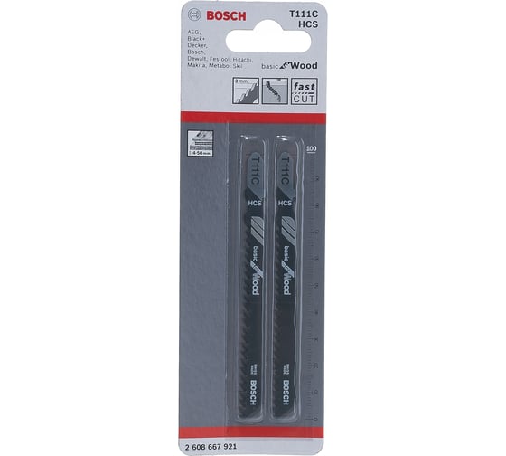 Пилки для лобзика T111C (74 мм; 2 шт.) Bosch 2608667921 1
