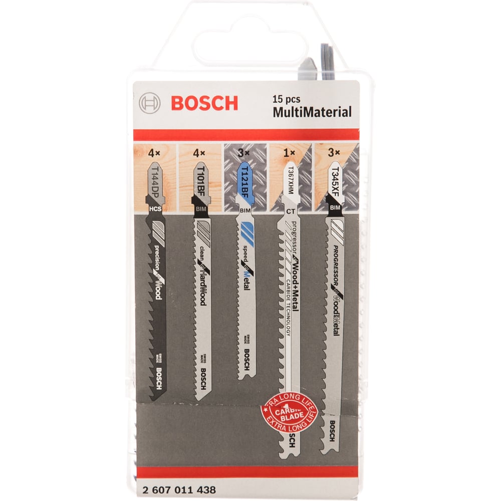 Набор пилок для лобзика по дереву и металлу (15 шт.) Bosch 2607011438 ...