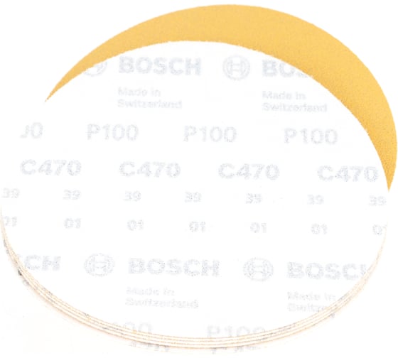 Круги шлифовальные C470 Best for Wood+Paint (без отверстий, 125 мм, K100, 50 шт.) Bosch 2608621043