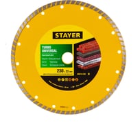 Диск алмазный отрезной по бетону/кирпичу/камню TURBO Universal (230х22.2 мм) Stayer 36673-230_z01