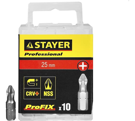 Биты "PROFESSIONAL" ProFix Phillips (PH3, L=25 мм, 10 шт.) STAYER 26201-3-25-10_z01