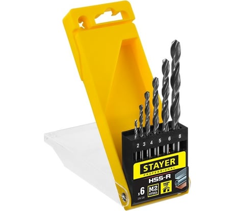 Набор сверл по металлу, HSS-R, 6 шт. Professional Stayer 29602-H6_z01
