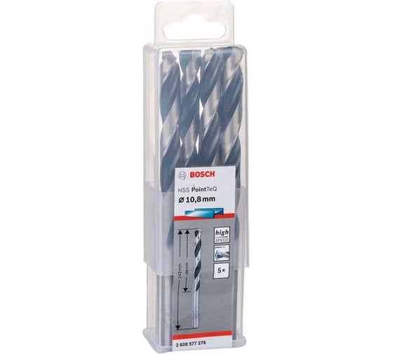 Сверло по металлу HSS PointTeQ, 10.8х94х142 мм, 5 шт. Bosch 2608577276