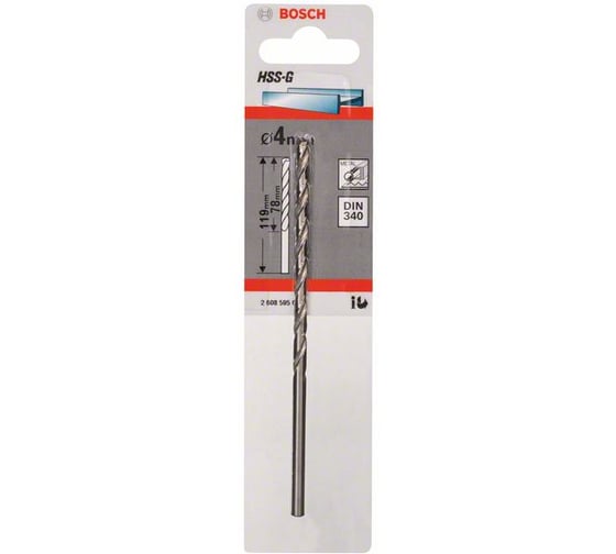 Сверло удлиненное по металлу HSS-G 4x78 мм Bosch 2608595679