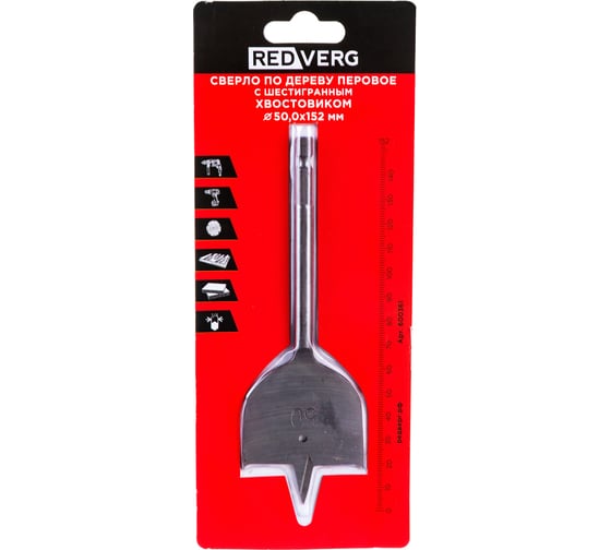 Сверло по дереву перовое HCS 50х152 мм REDVERG 6621156 1