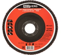 Круг лепестковый торцевой (125х22.23 мм; Р40) REDVERG 6624173
