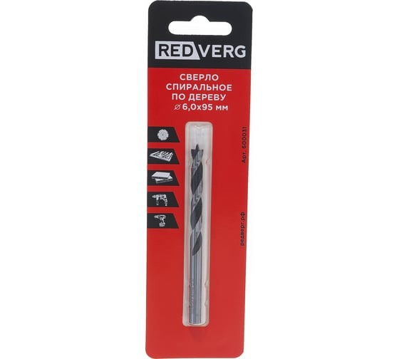 Сверло по дереву HCS (6х70х100 мм) REDVERG 6621123