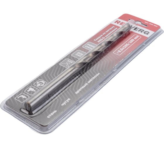 Сверло удлиненное по металлу HSS-G (8.5х109х165 мм) REDVERG 6621344