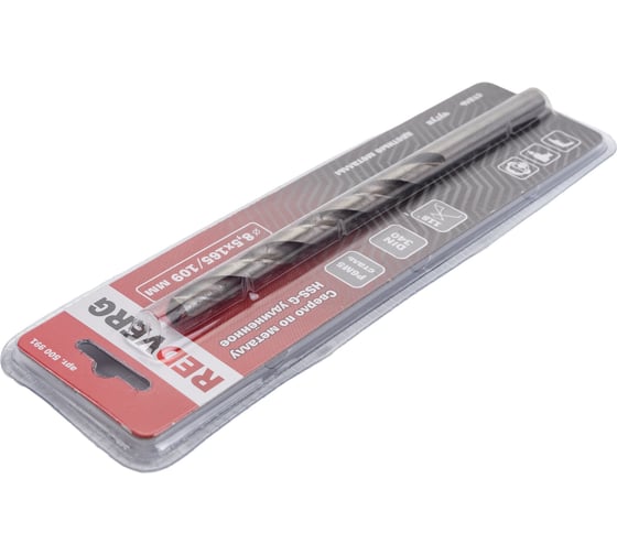 Сверло удлиненное по металлу HSS-G (8.5х109х165 мм) REDVERG 6621344