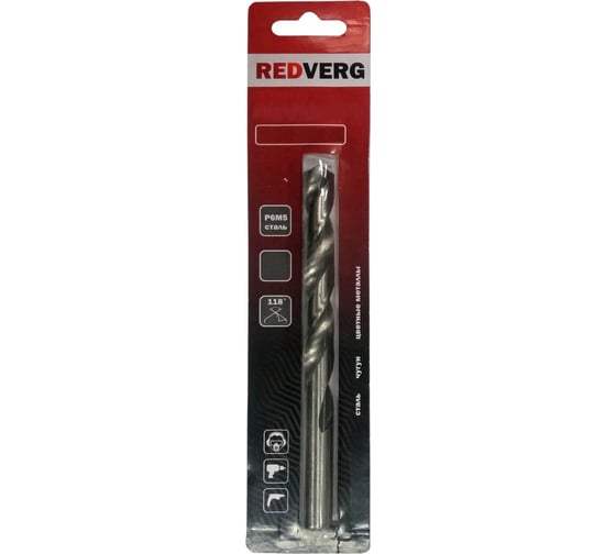 Сверло удлиненное по металлу HSS-G (9.5х115х175 мм) REDVERG 6621346 1