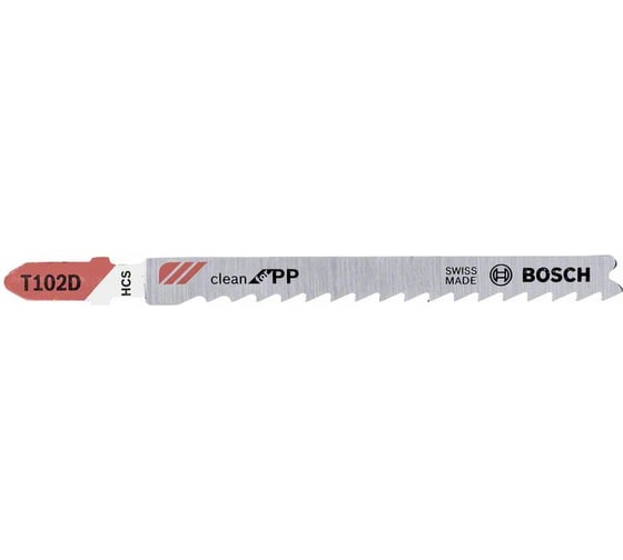 Пилки для пластика T102D CLEANPP (100 мм, шаг 4 мм) Bosch 2609256C56 1