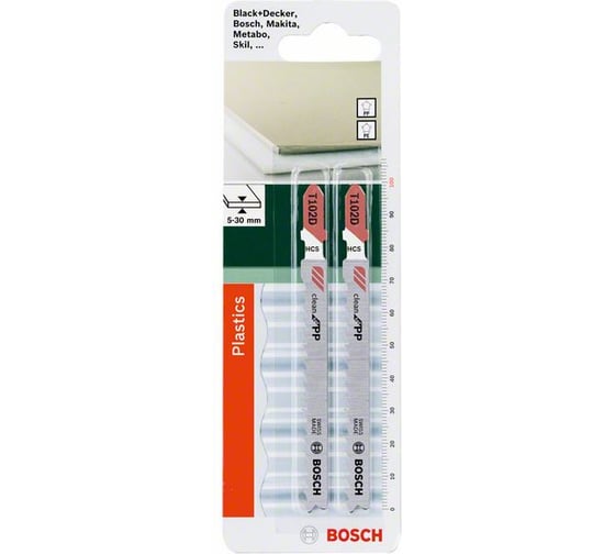 Пилки для пластика T102D CLEANPP (100 мм, шаг 4 мм) Bosch 2609256C56