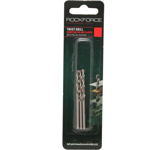Сверло по металлу (3 шт; 3 мм; HSS; в блистере) ROCKFORCE RF-DS330(29153)