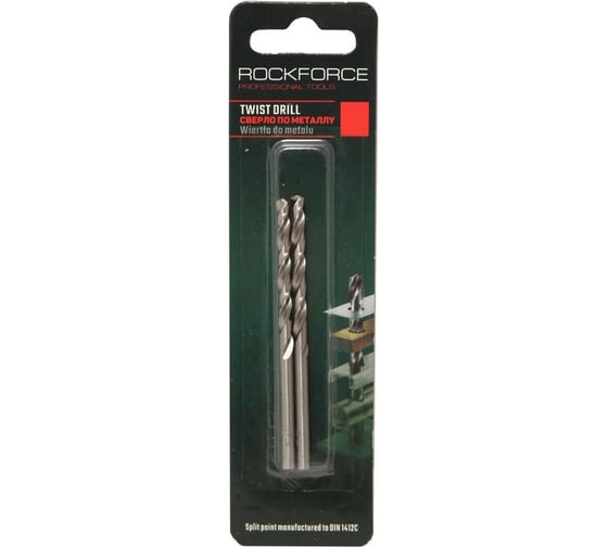 Сверло по металлу (2 шт; 4 мм; HSS; в блистере) ROCKFORCE RF-DS240(29141)
