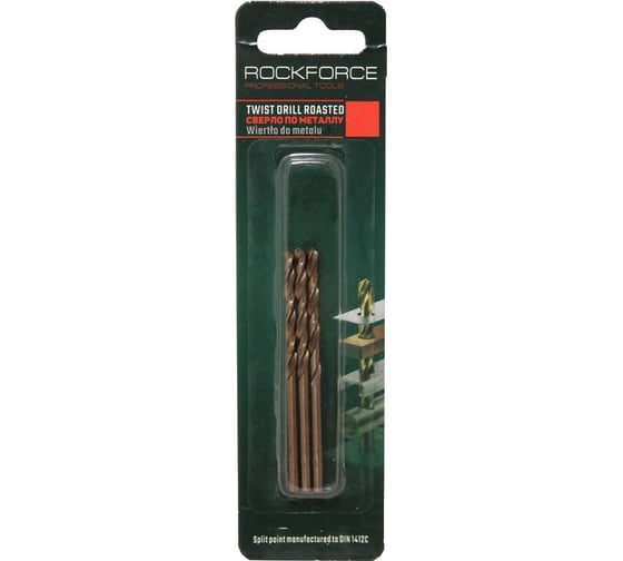 Сверло по металлу (3 шт; 3.9 мм; HSS-Co; в блистере) ROCKFORCE RF-DS3532(29156) 1
