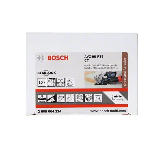 Шлифпластина твердосплавная (90 мм; зерн.60; 10 шт.) Bosch 2608664224