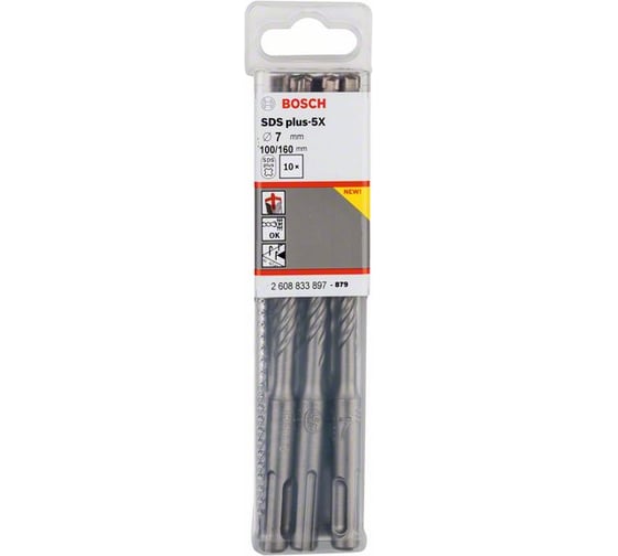 Бур по бетону (7х160 мм; SDS plus-5X; 10 шт.) Bosch 2608833897