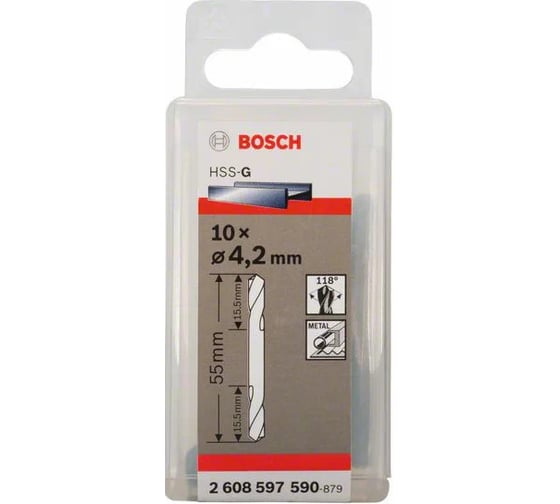 Сверло двустороннее HSS-G (4.2x55 мм; 10 шт.) Bosch 2608597590