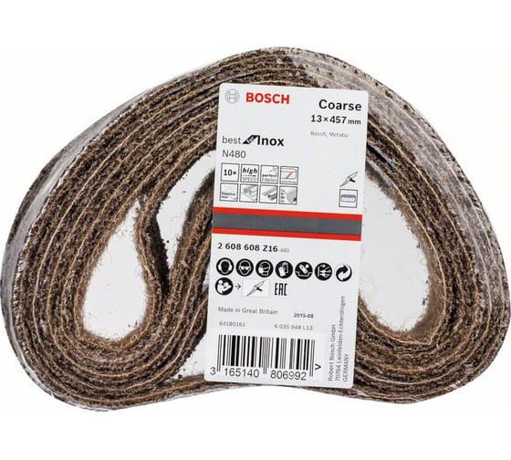 Шлифлента N480 Best for INOX (13x457 мм; Coarse; 10 шт.) Bosch 2608608Z16