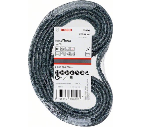 Шлифлента N480 Best for INOX (6x457 мм; Fine; 10 шт.) Bosch 2608608Z06