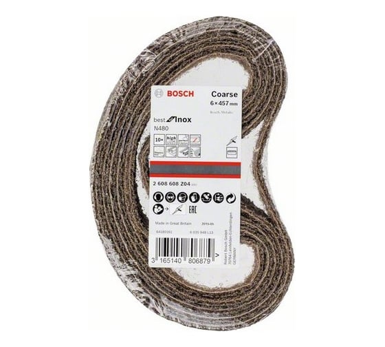 Шлифлента N480 Best for INOX (6x457 мм; Coarse; 10 шт.) Bosch 2608608Z04