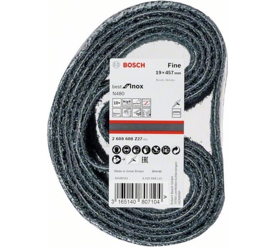 Шлифлента N480 Best for INOX (19x457 мм; Fine; 10 шт.) Bosch 2608608Z27