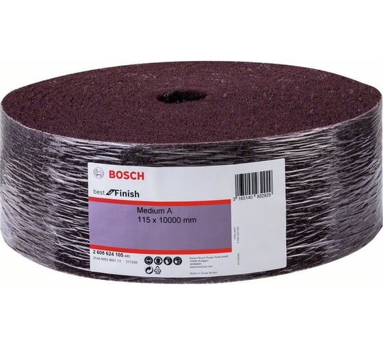 Шлифовальная лента (нетканый материал в рулоне, 115 мм, 10 м, Medium AlOx) Bosch 2608624105