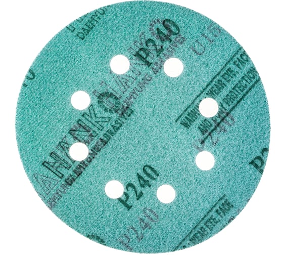Диск шлифовальный DC341 Film Green (100 шт/уп; 125 мм; 8 отверстий; Р240) Hanko DC341.125.8.0240