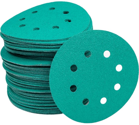 Диск шлифовальный DC341 Film Green (100 шт/уп; 125 мм; 8 отверстий; Р80) Hanko DC341.125.8.0080
