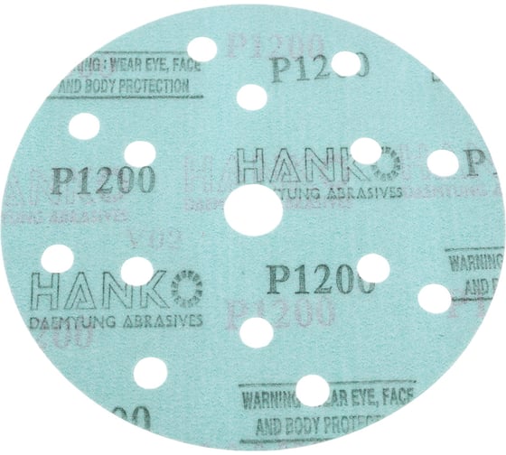 Диск шлифовальный DC341 Film Green (100 шт/уп; 150 мм; 15 отверстий; Р1200) Hanko DC341.150.15.1200