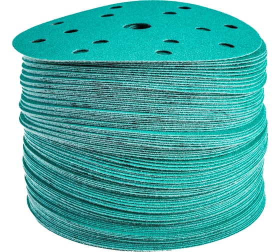 Диск шлифовальный DC341 Film Green (100 шт/уп; 150 мм; 15 отверстий; Р120) Hanko DC341.150.15.0120 1